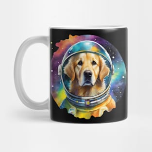 Rainbow Galaxy Astronaut Golden Retriever Mug